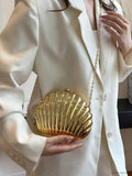 Gold metallic cleopatra clutch bag for women evening party - Texora
