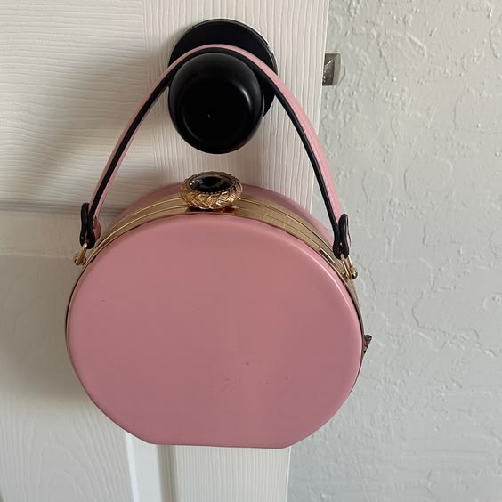 Mini  circle shoulder bag for women glossy hard shell - Texora