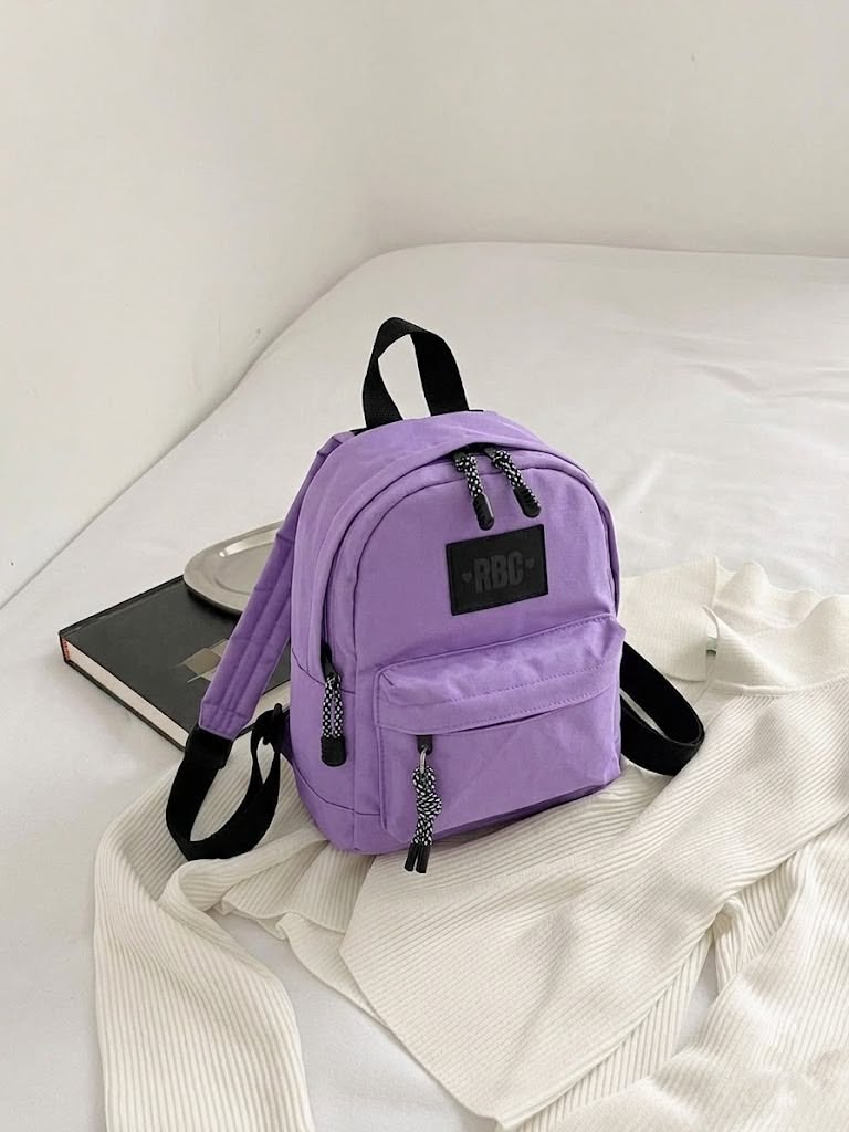 Lavender mini leather backpack for women small size - Texora