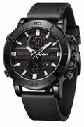  Black digital sports watch for men military style LED display waterproof - Texora