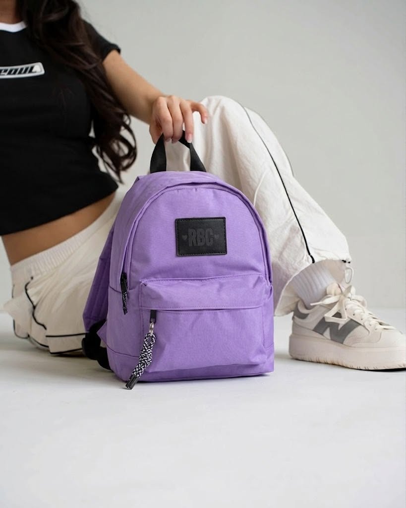 Lavender mini leather backpack for women small size - Texora