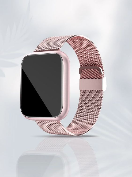 Alt Text: Pink floral print dial watch for women with pastel strap, summer collection 30mm lightweight

