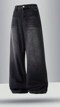 Light wash baggy wide leg jeans for men, 90s skater style streetwear Gen-Z trending loose fit