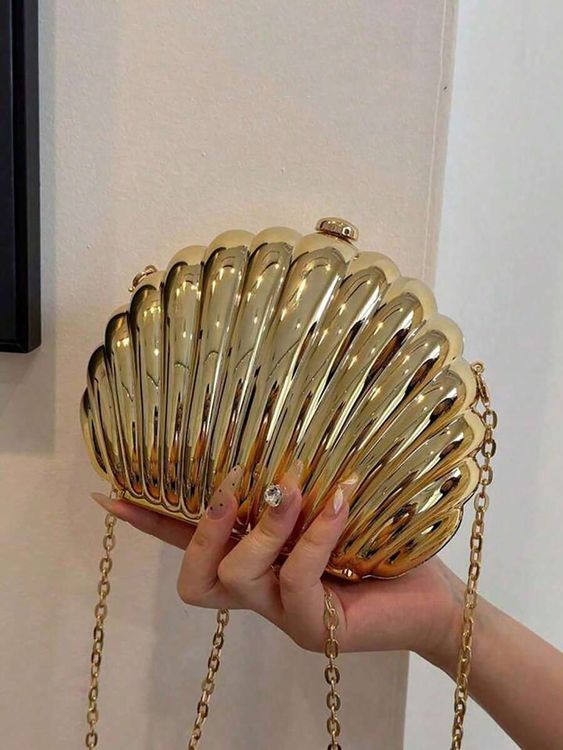 Gold metallic cleopatra clutch bag for women evening party - Texora