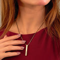 gold plated minimalist bar pendant necklace for women 18 inch - Texora
