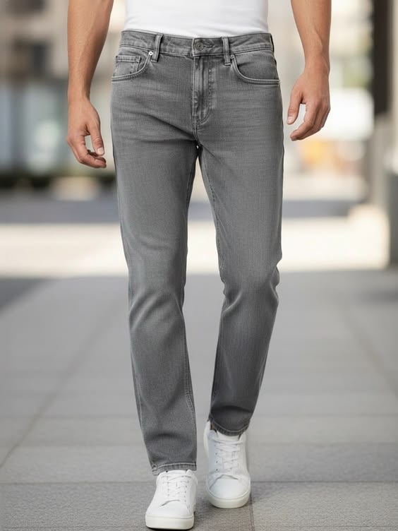 Mens Regular Fit Stretched Geans