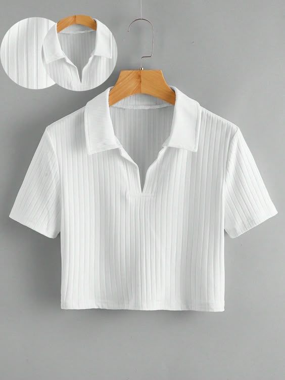 Cropped Polo Shirt - White