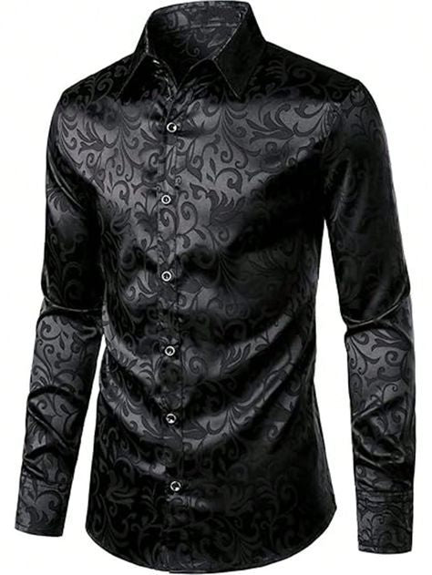 Bold Printed Silk-Feel Shirt