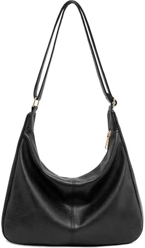 Brown slouchy hobo shoulder bag for women soft PU leather - Texora
