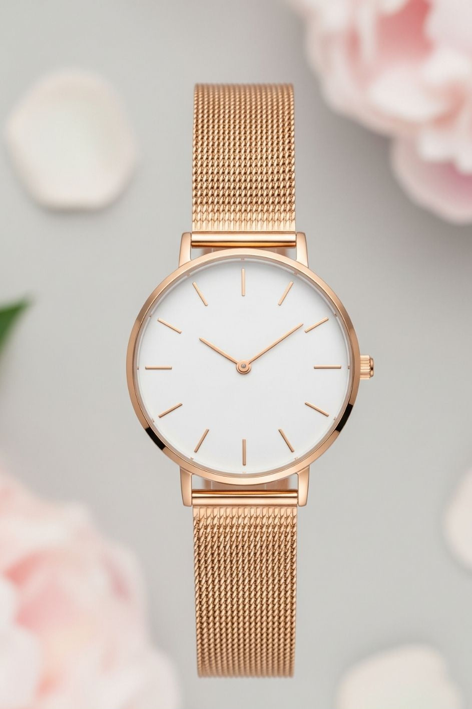 Minimalist Mesh Watch - Rose Gold