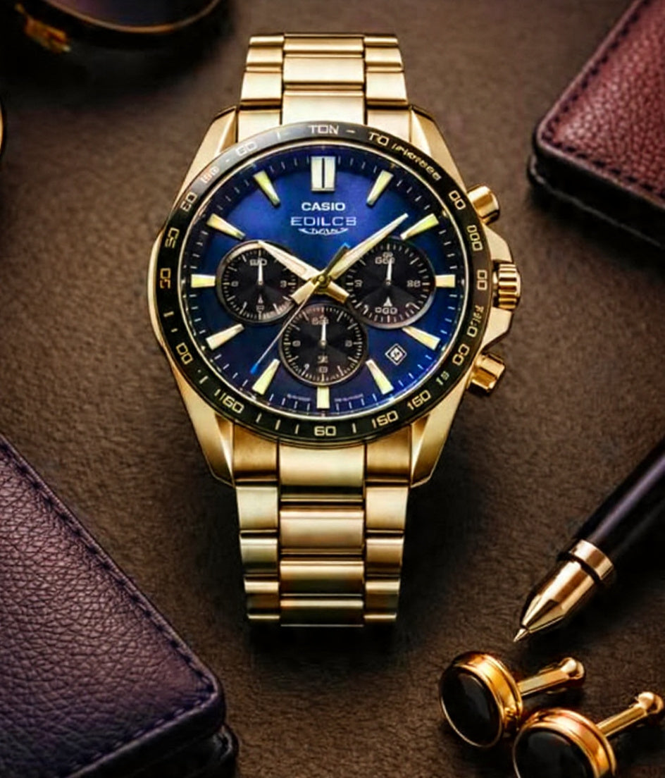 Men’s Chronograph Wrist Watch - Sport 3-Dial Quartz Watch with Date