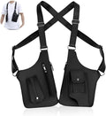 Black tactical crossbody sling bag for men worn over shoulder with casual 